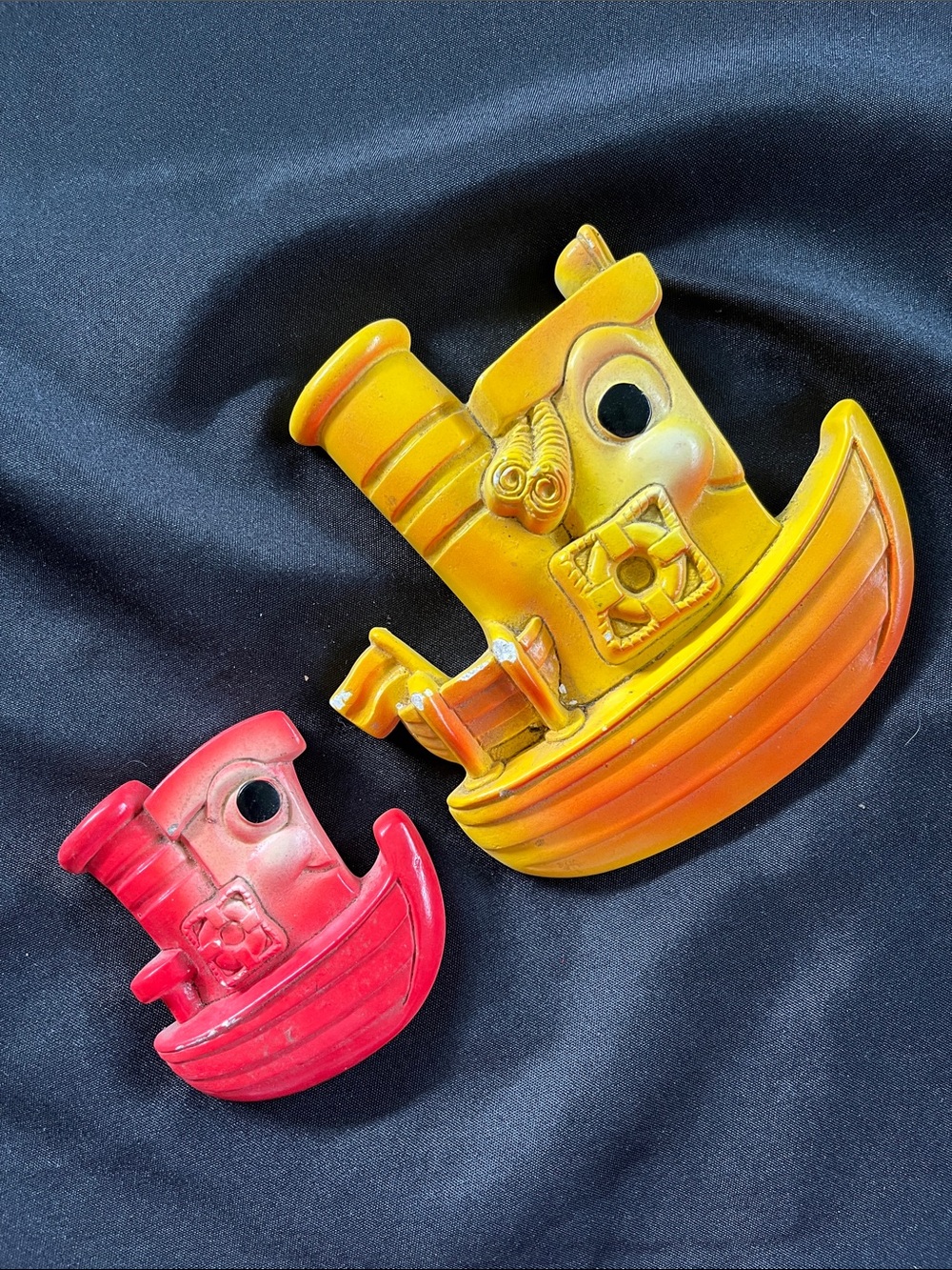 1974 Miller Studio Vtg Anthropomorphic TUGBOATS 2 Chalkware Wall Hangings *READ*